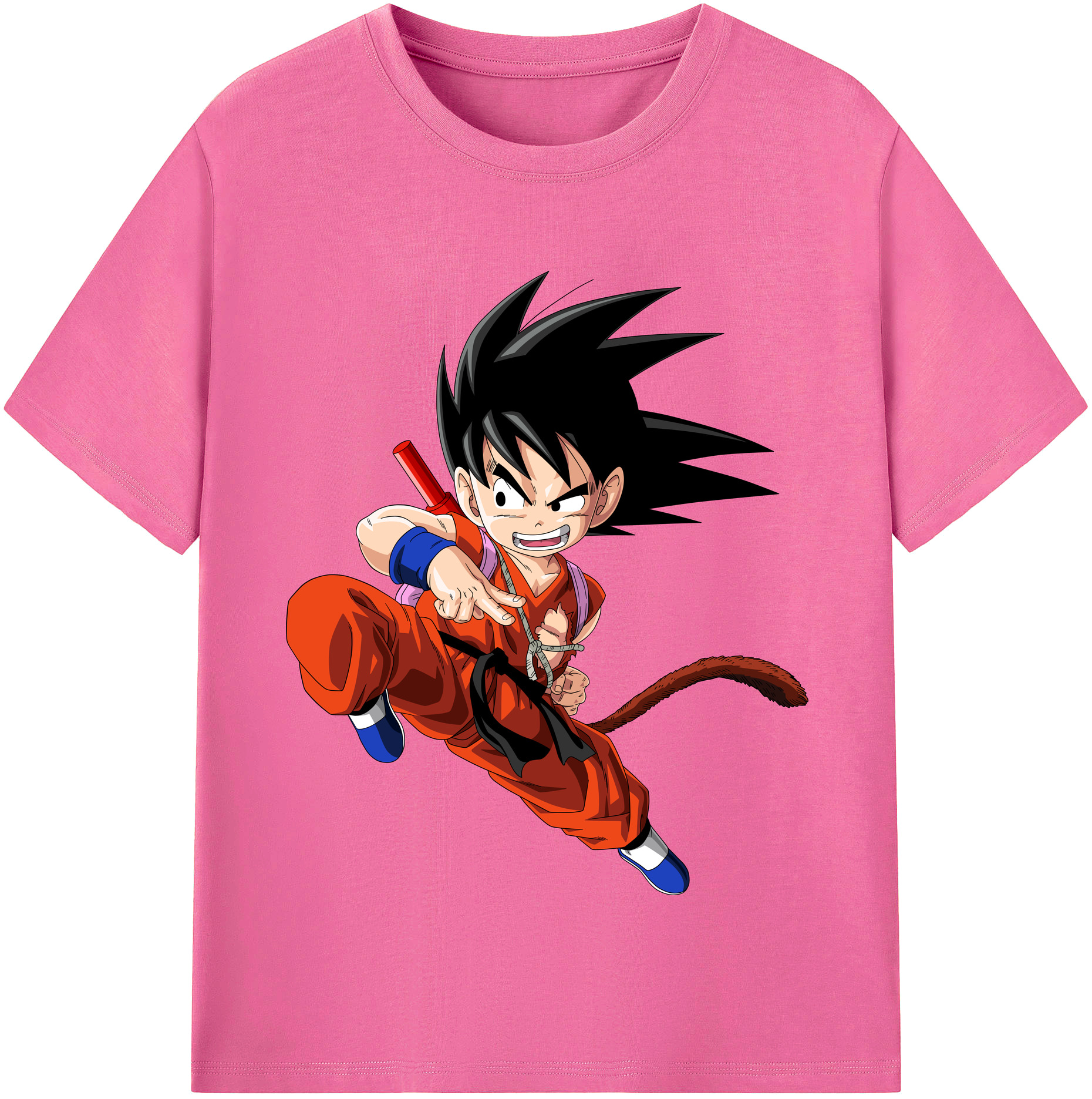 （画像用） ドラゴンボール 孫悟空（そん ごくう）Son Goku カカロット DRAGON BALL Kakarotto レディースカジュアルプリントTシャツ（綿100％）